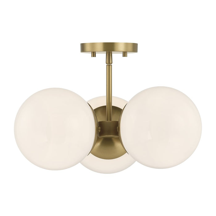 Savoy House Turin 3 Lt Chandelier, White Opal, Warm Brass - 1-6523-3-322