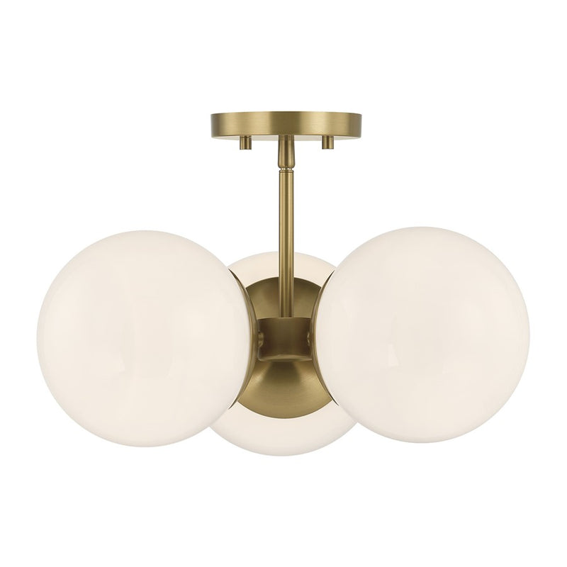 Savoy House Turin 3 Lt Chandelier, White Opal, Warm Brass