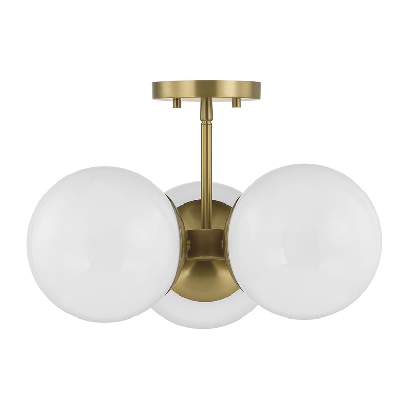 Savoy House Turin 3 Lt Chandelier, White Opal, Warm Brass