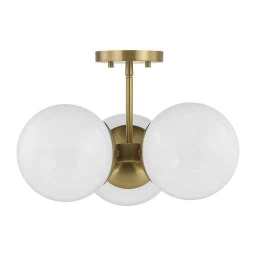 Savoy House Turin 3 Lt Chandelier, White Opal, Warm Brass
