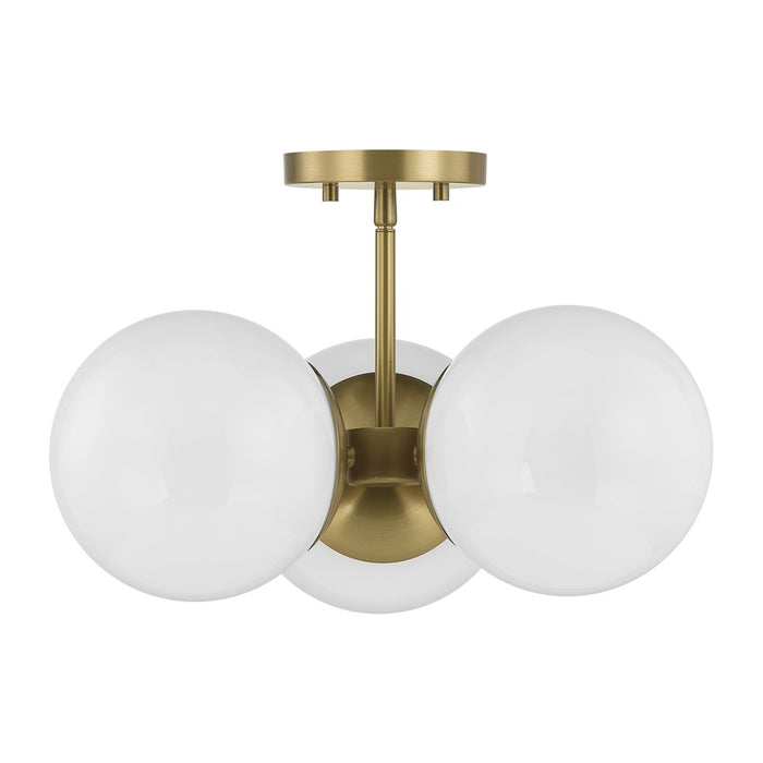 Savoy House Turin 3 Lt Chandelier, White Opal, Warm Brass