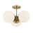 Savoy House Turin 3 Lt Chandelier, White Opal, Warm Brass