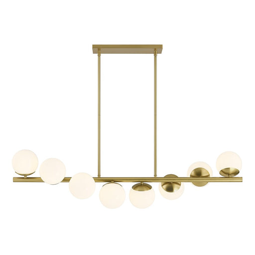 Savoy House Turin 8Lt Lin Chandelier, White Opal, Warm Brass - 1-6524-8-322