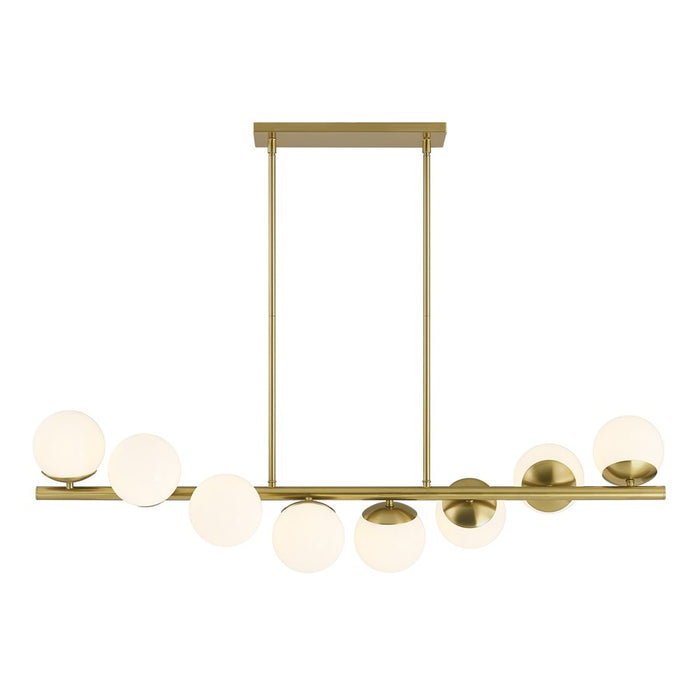 Savoy House Turin 8Lt Lin Chandelier, White Opal, Warm Brass - 1-6524-8-322