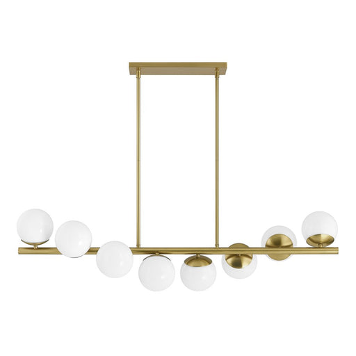 Savoy House Turin 8Lt Lin Chandelier, White Opal, Warm Brass