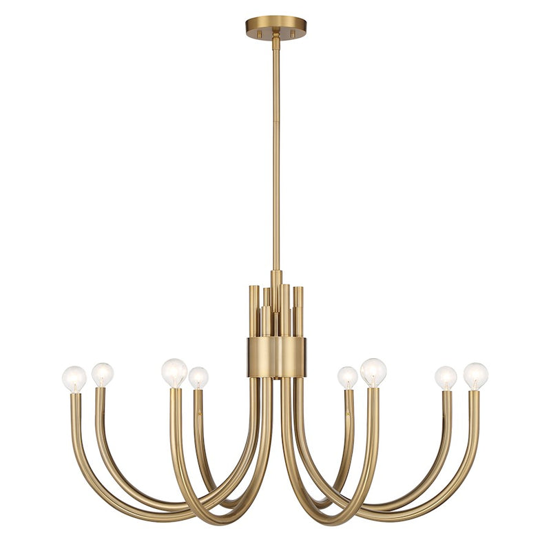Essentials Sorrento 8 Light Chandelier, Noble Brass
