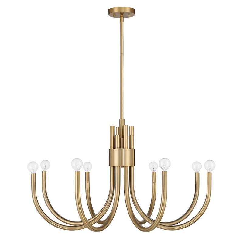 Essentials Sorrento 8 Light Chandelier, Noble Brass