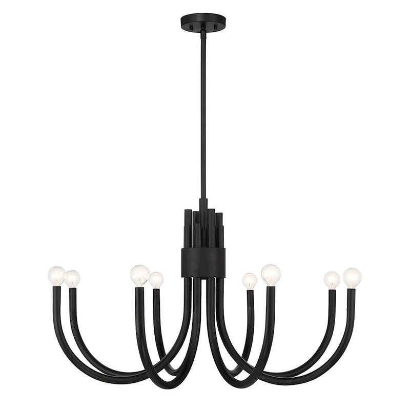 Essentials Sorrento 8 Light Chandelier, Matte Black