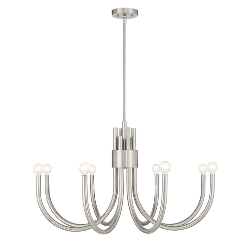 Essentials Sorrento 8 Light Chandelier, Satin Nickel