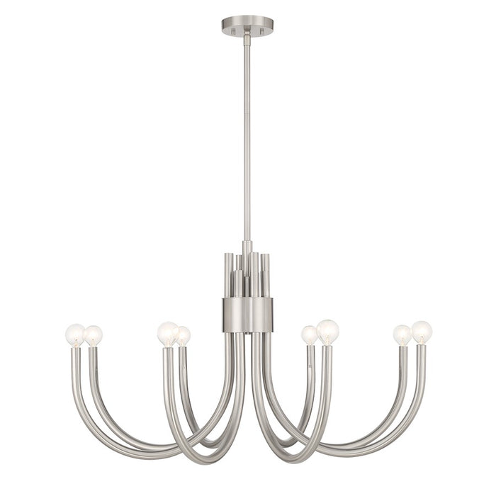 Essentials Sorrento 8 Light Chandelier, Satin Nickel - 1-6680-8-SN