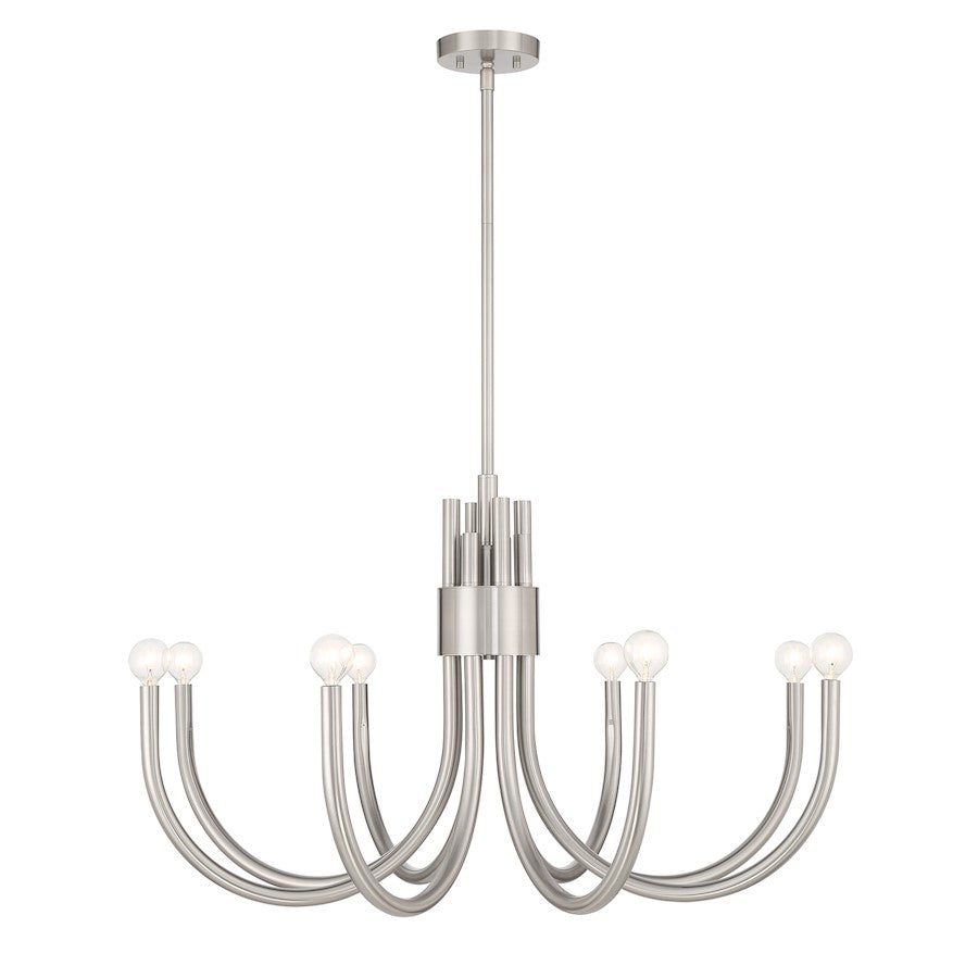 Essentials Sorrento 8 Light Chandelier, Satin Nickel - 1-6680-8-SN