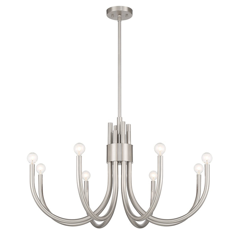 Essentials Sorrento 8 Light Chandelier, Satin Nickel