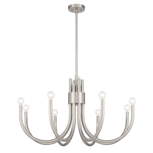 Essentials Sorrento 8 Light Chandelier, Satin Nickel