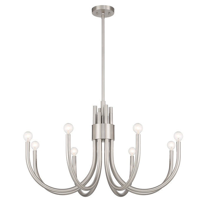 Essentials Sorrento 8 Light Chandelier, Satin Nickel