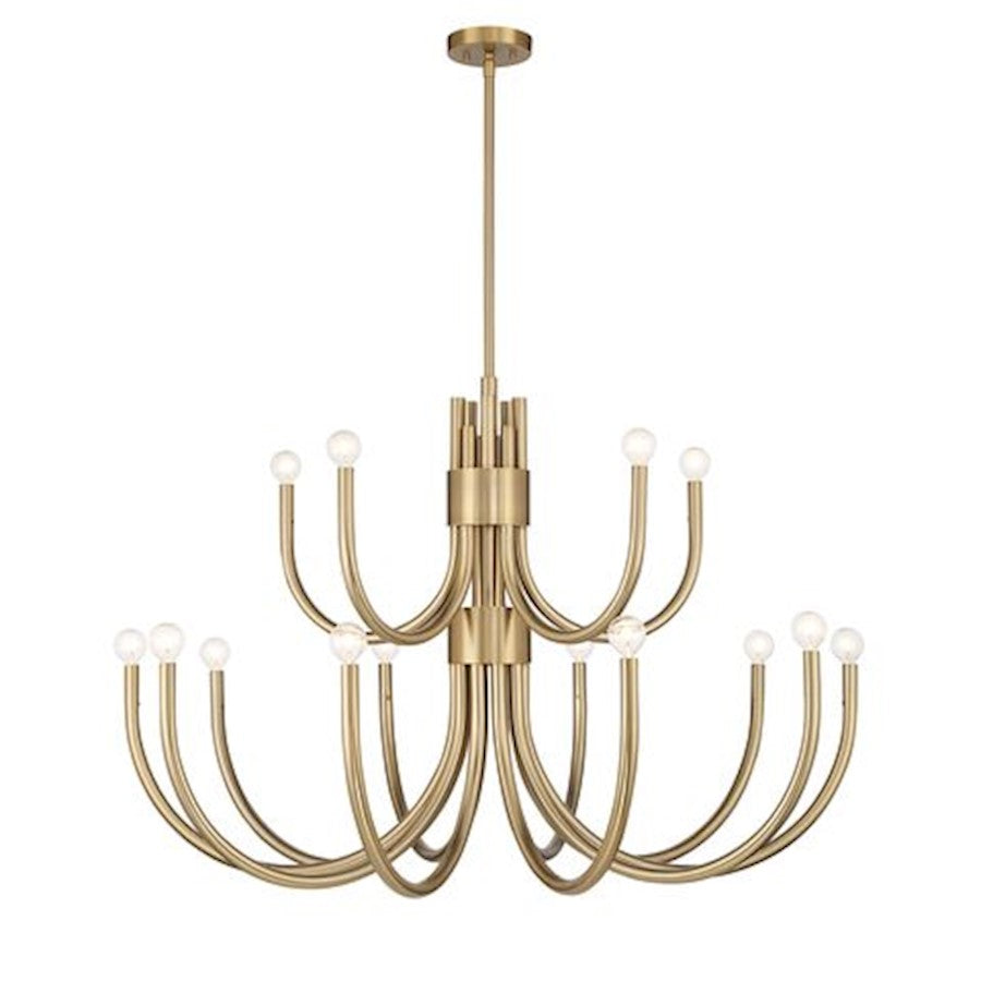 Essentials Sorrento 15 Light Chandelier, Noble Brass - 1-6682-15-127