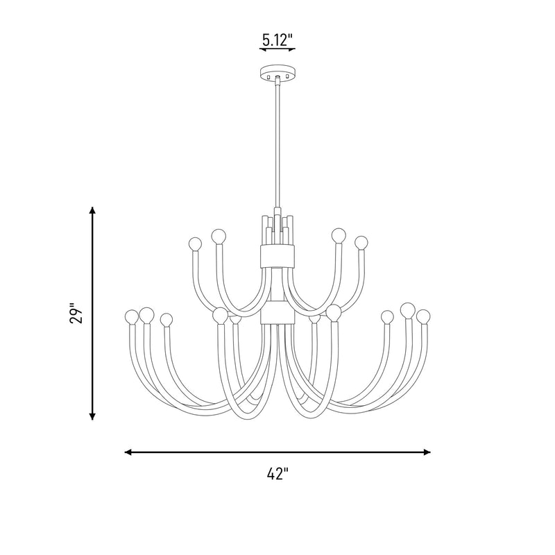 Essentials Sorrento 15 Light Chandelier, Noble Brass
