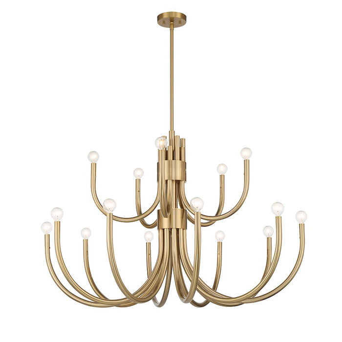 Essentials Sorrento 15 Light Chandelier, Noble Brass