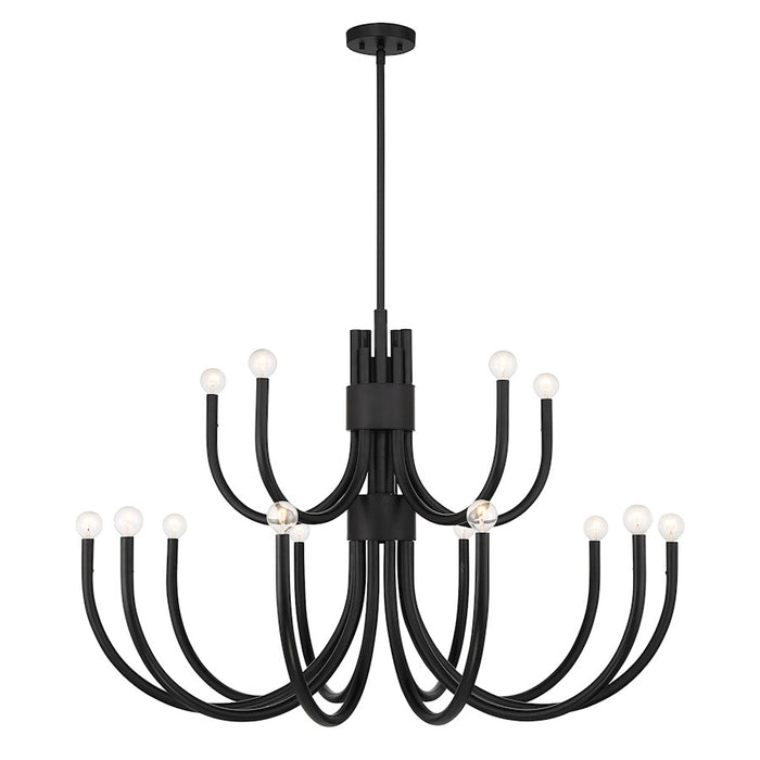 Essentials Sorrento 15 Light Chandelier, Matte Black - 1-6682-15-89