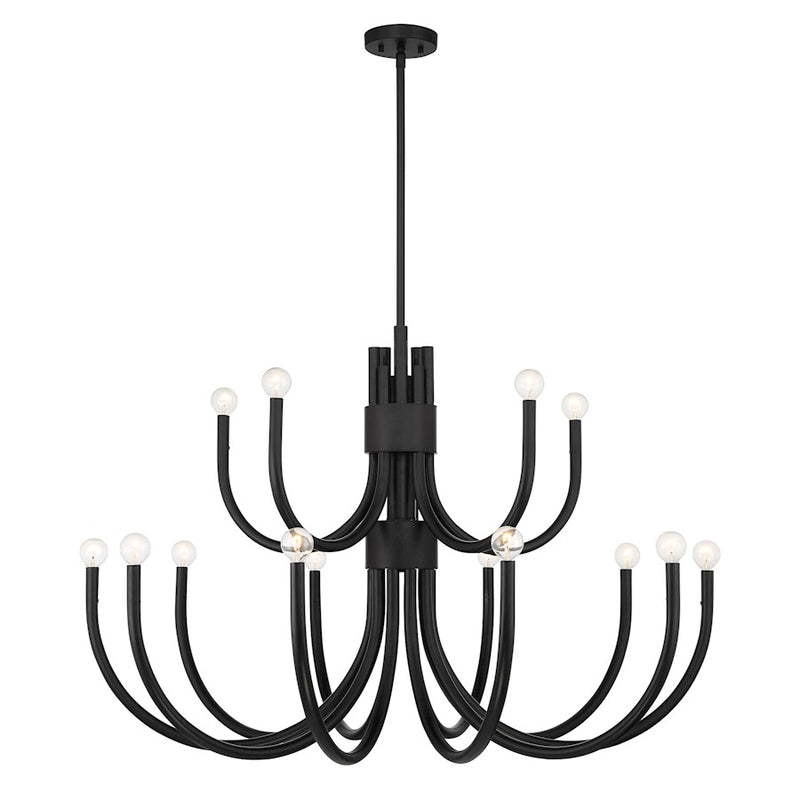 Essentials Sorrento 15 Light Chandelier, Matte Black
