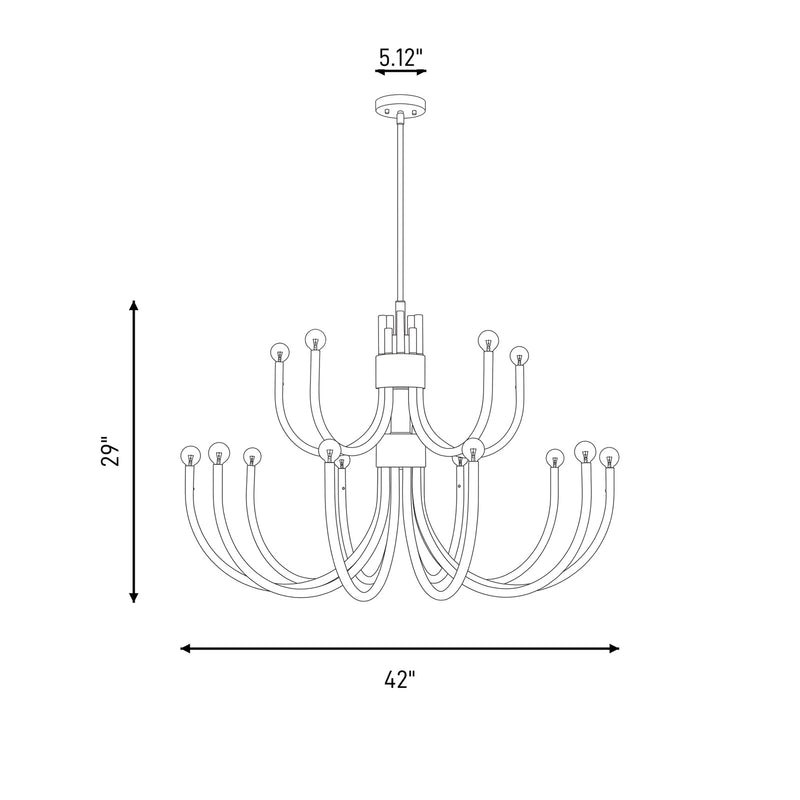 Essentials Sorrento 15 Light Chandelier, Matte Black