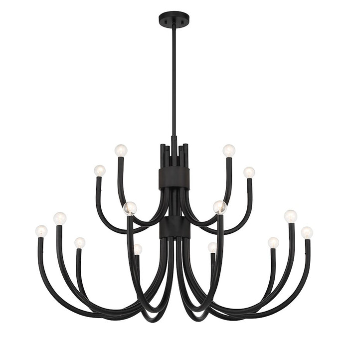 Essentials Sorrento 15 Light Chandelier, Matte Black