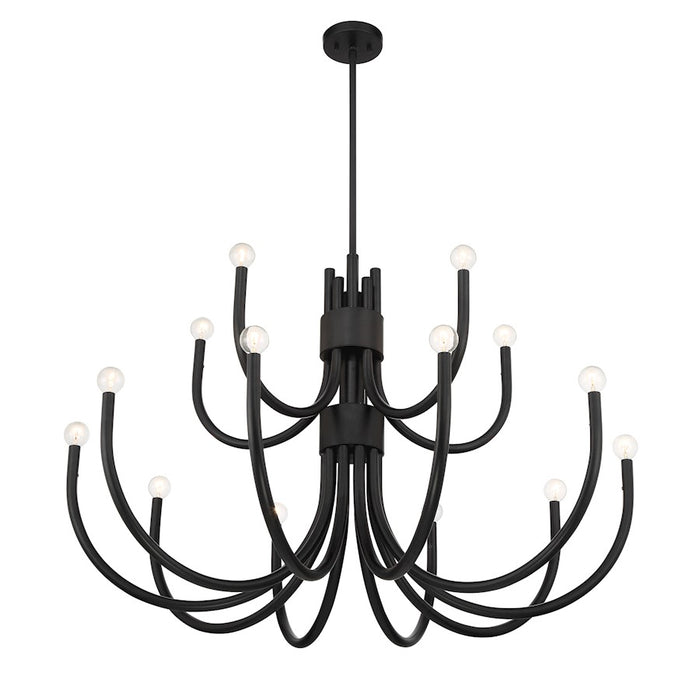 Essentials Sorrento 15 Light Chandelier, Matte Black