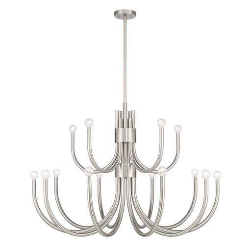 Essentials Sorrento 15 Light Chandelier, Satin Nickel - 1-6682-15-SN