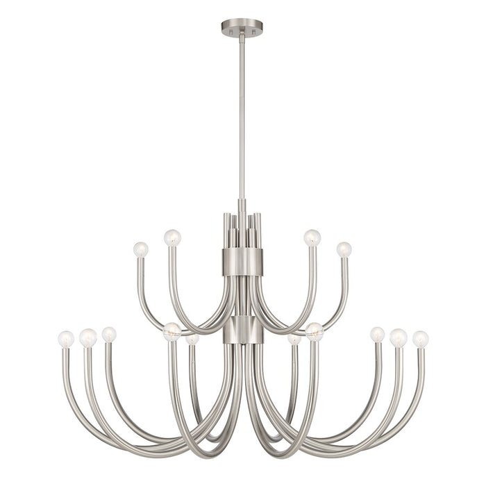 Essentials Sorrento 15 Light Chandelier, Satin Nickel - 1-6682-15-SN