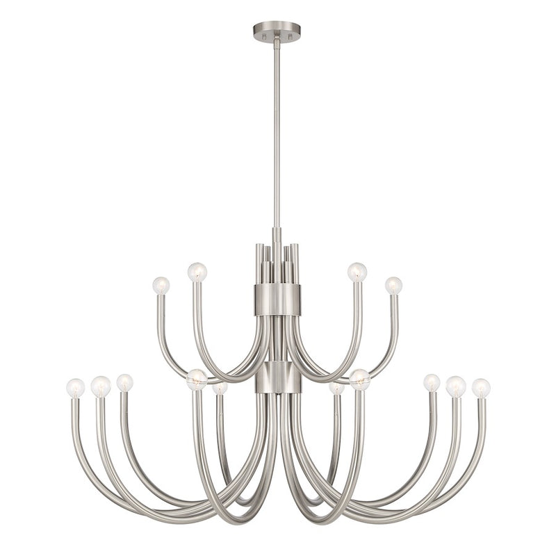 Essentials Sorrento 15 Light Chandelier, Satin Nickel