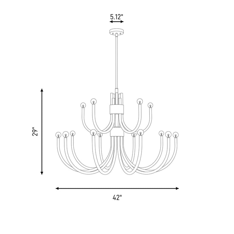Essentials Sorrento 15 Light Chandelier, Satin Nickel