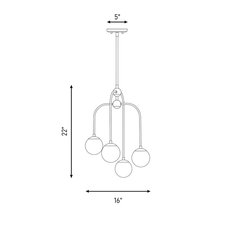 Savoy House Couplet Chandelier, Black/Brass/Frosted