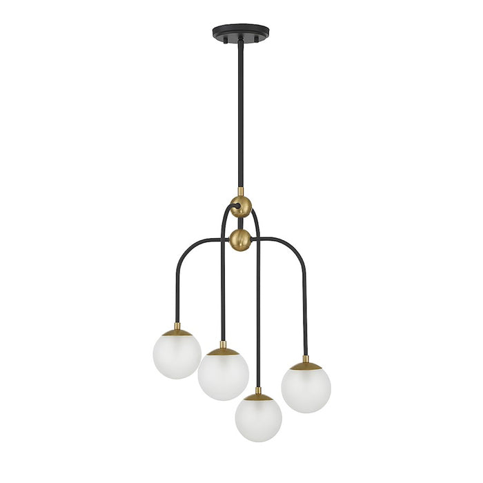 Savoy House Couplet 4Lt Chandelier, Black/Brass