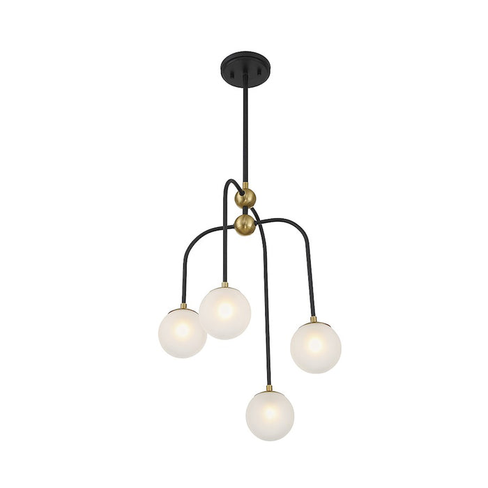 Savoy House Couplet 4Lt Chandelier, Black/Brass