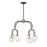 Savoy House Couplet Chandelier, Black/Brass/Frosted