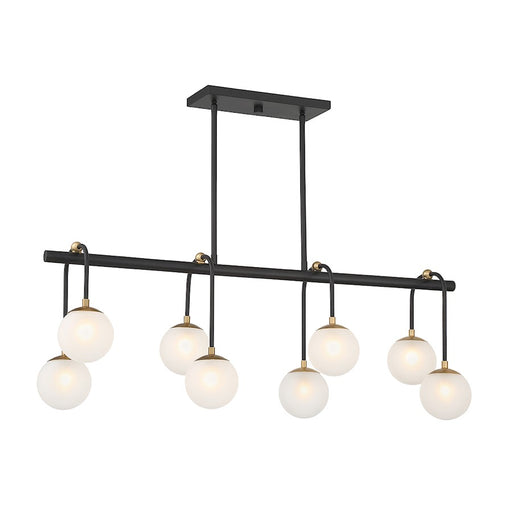 Savoy House Couplet 8Lt Linear Chandelier, Black/Brass - 1-6699-8-143