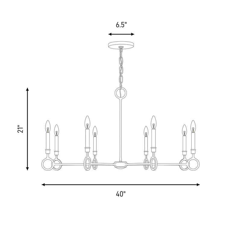 Savoy House Noah 8 Light Chandelier, Gold Armory