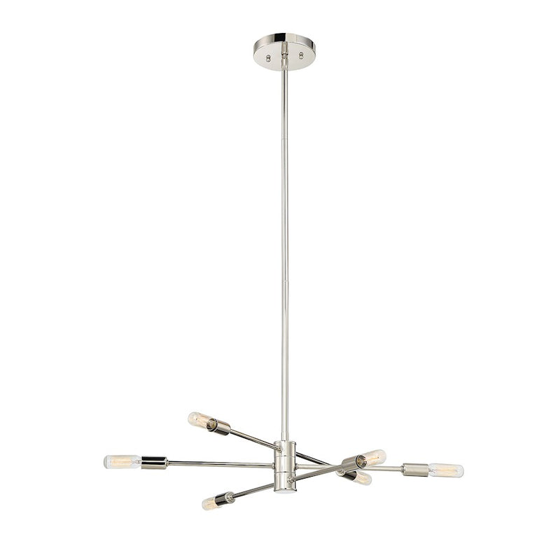 Savoy House Lyrique 6-Light Chandelier, Polished Nickel