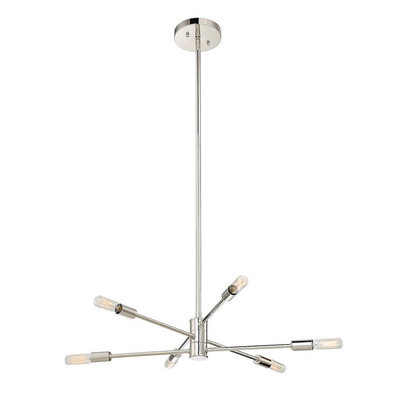 Savoy House Lyrique 6-Light Chandelier, Polished Nickel