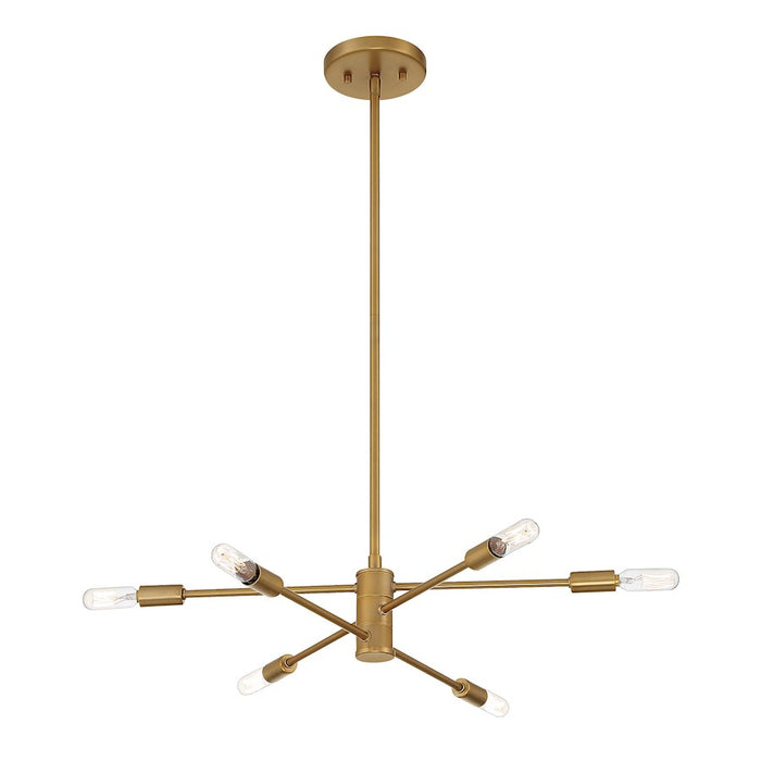 Savoy House Lyrique 6-Light Chandelier, Warm Brass