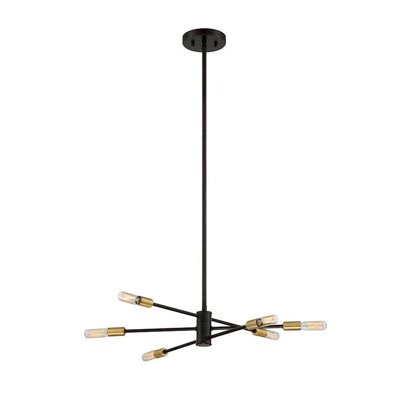 Savoy House Lyrique 6-Light Chandelier, Bronze/Brass Accents