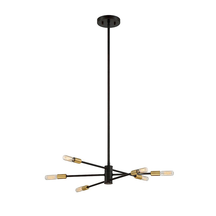 Savoy House Lyrique 6-Light Chandelier, Bronze/Brass Accents - 1-7000-6-77