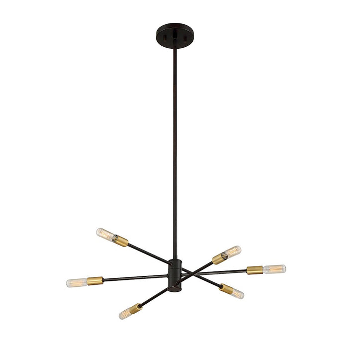 Savoy House Lyrique 6-Light Chandelier, Bronze/Brass Accents