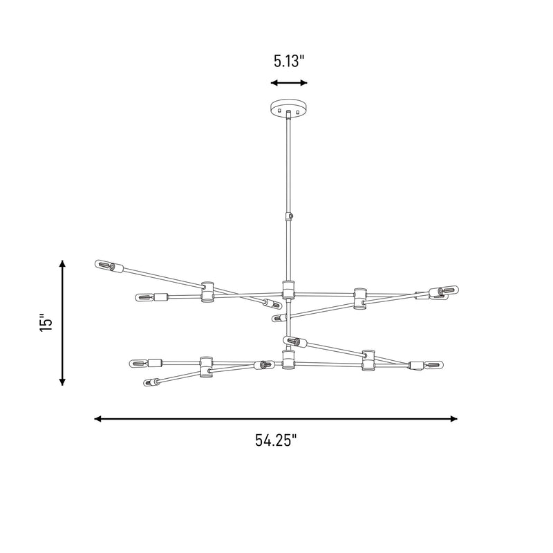 Savoy House Lyrique 12-Light Chandelier, Polished Nickel
