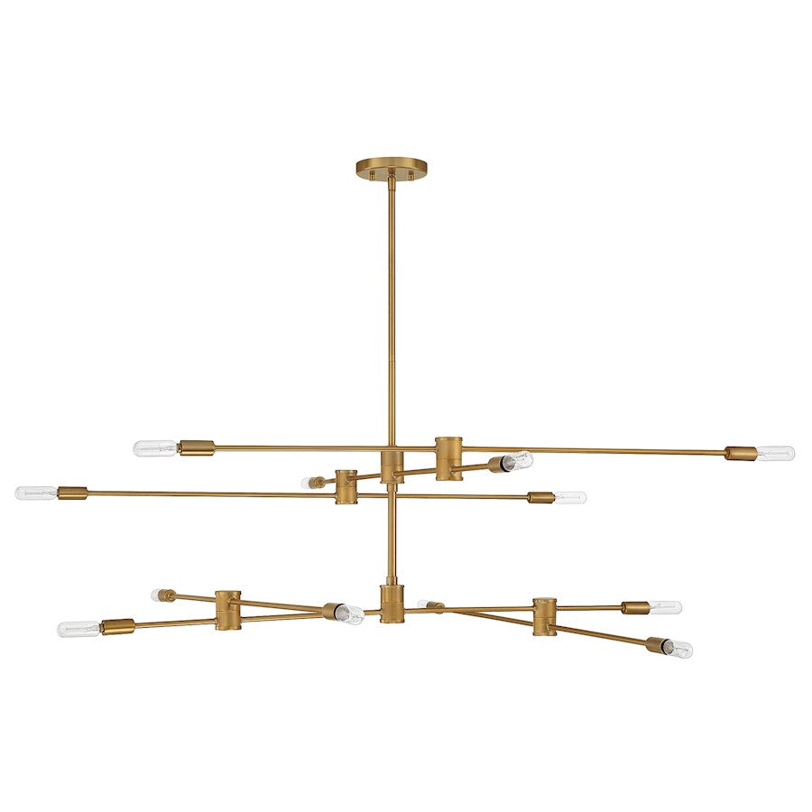 Savoy House Lyrique 12-Light Chandelier, Warm Brass - 1-7001-12-322