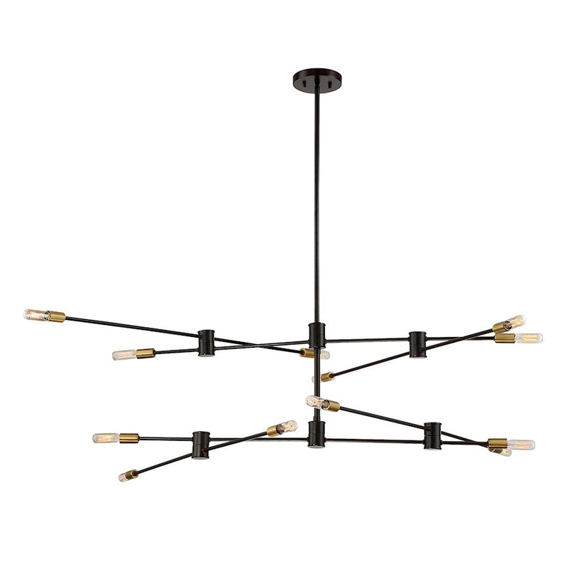 Savoy House Lyrique 12-Light Chandelier, Bronze/Brass Accents