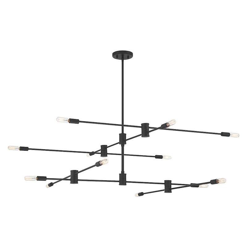 Savoy House Lyrique 12-Light Chandelier, Matte Black