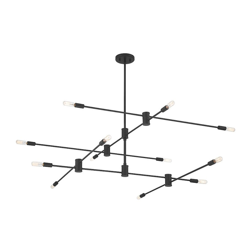 Savoy House Lyrique 12-Light Chandelier, Matte Black