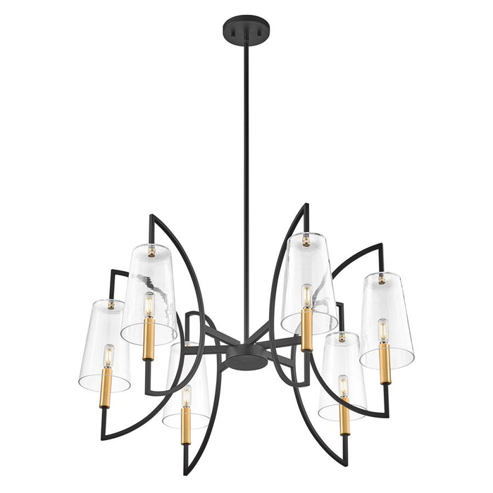 Savoy House Hanley 6Lt Chandelier, Matte Black and Warm Brass