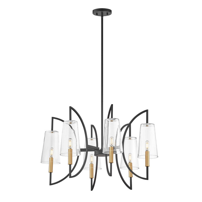 Savoy House Hanley 6Lt Chandelier, Matte Black and Warm Brass