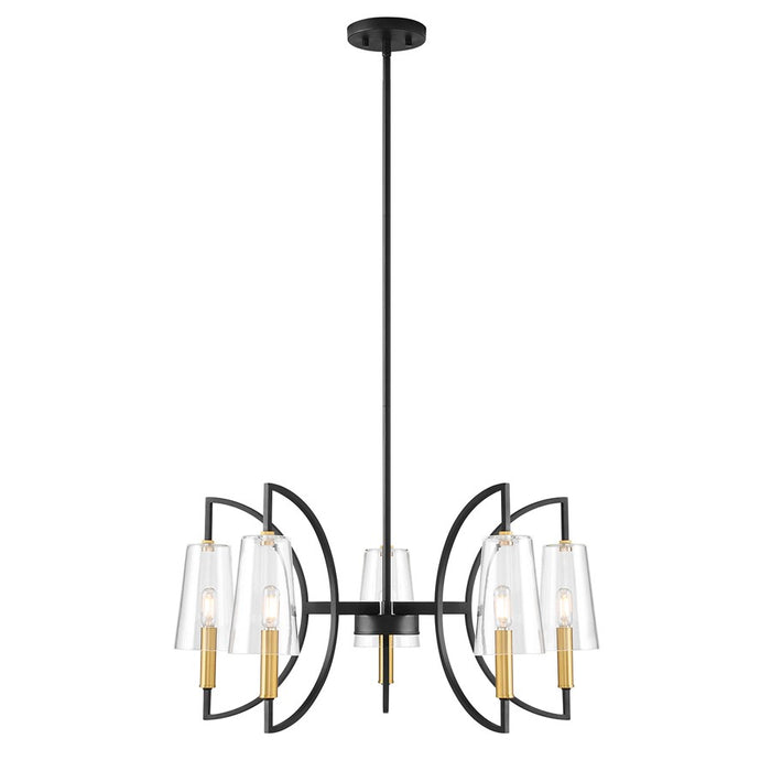 Savoy House Hanley 5Lt Chandelier, Matte Black and Warm Brass - 1-7169-5-143